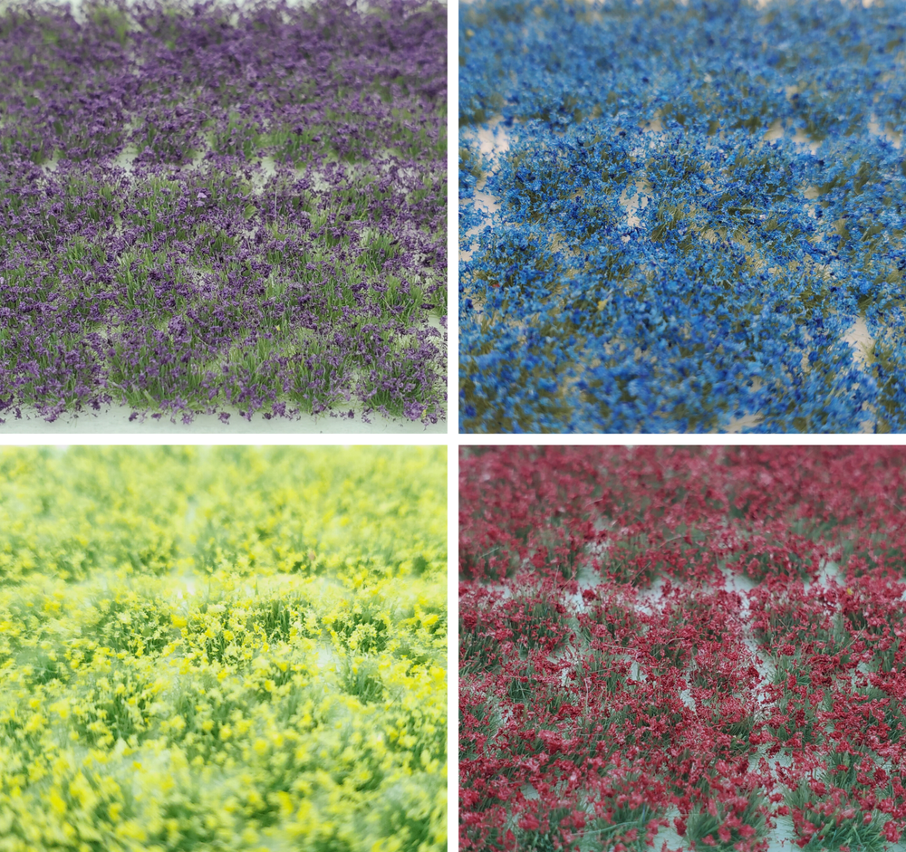 Self Adhesive Static Grass Tufts for Miniature Scenery -Mix Wildflowers-4mm
