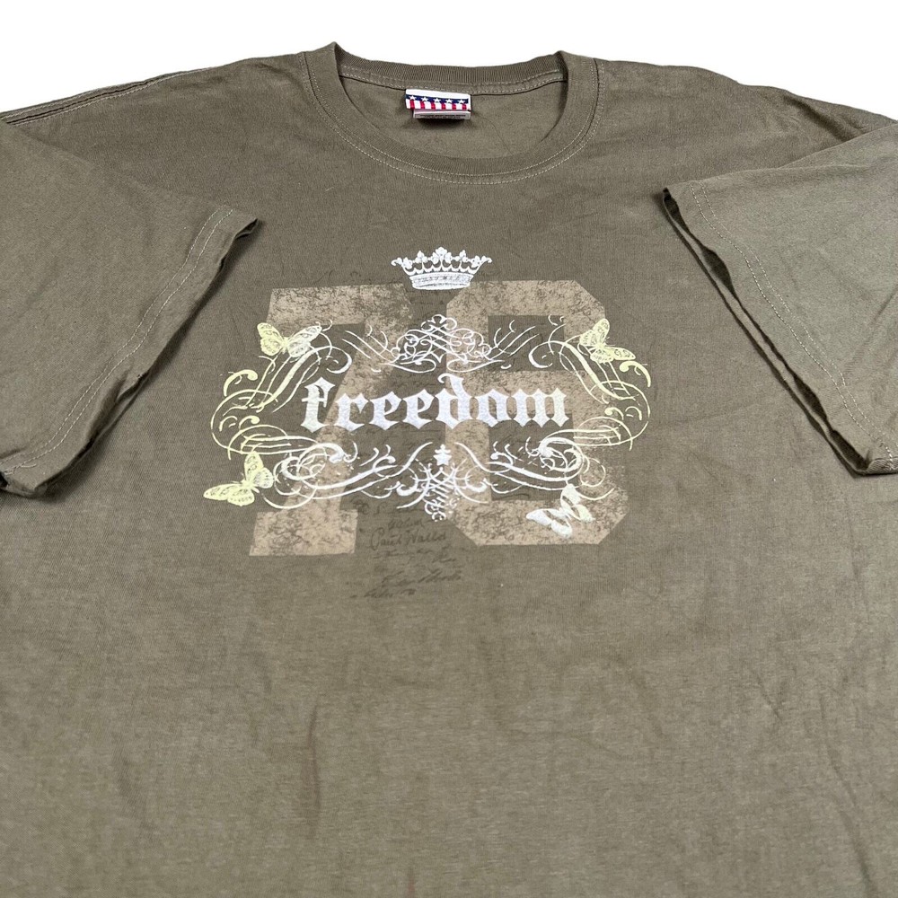 vintage y2k freedom green graphic t shirt