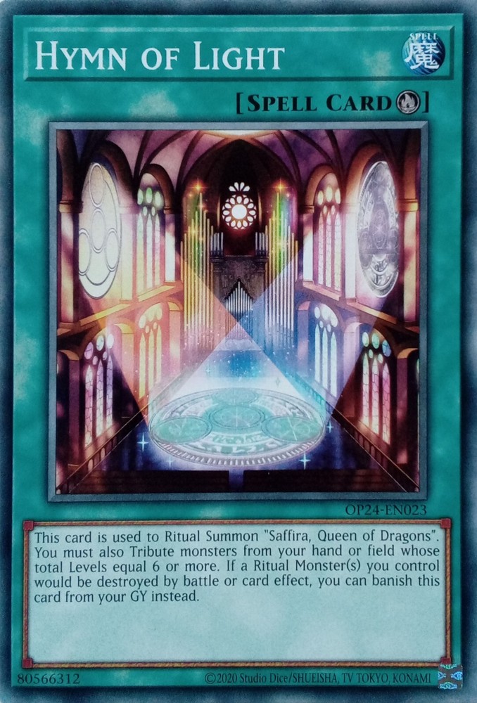 OP24-EN023 HYMN OF LIGHT COMMON 1ST EDITION YuGiOh CARD