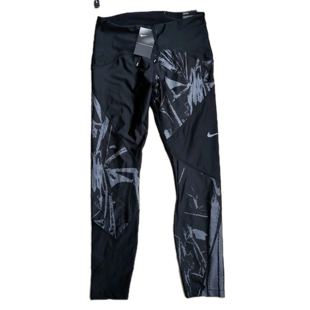 Nike Speed 7/8 Running Black Reflective Leggings Workout Gym BV4385-010 Womens L