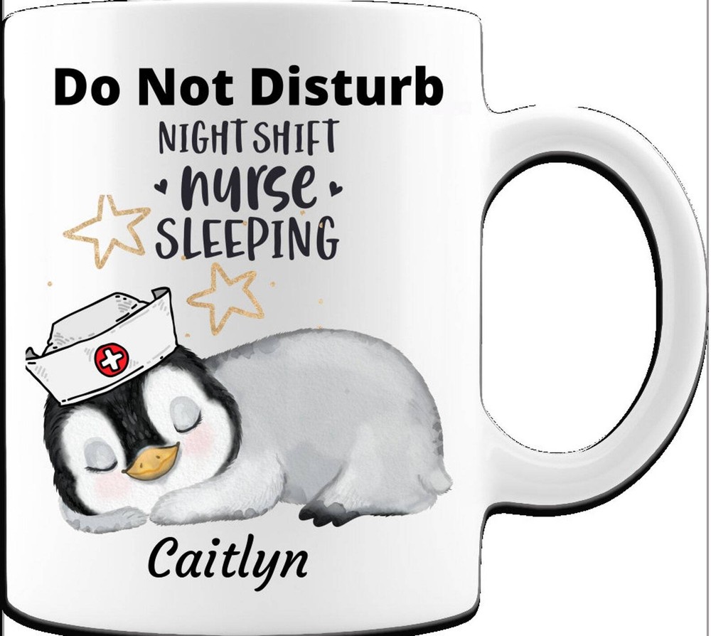 Personalized Penguin Mug For Nurse Penguin Lover Gift For Rntea Mug Gift For