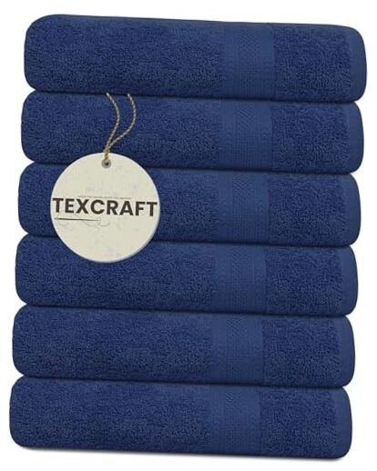 Large 100% Cotton Quick Dry Bath Towels Set of 6, 24x50 Inches, Ultra Soft Terry