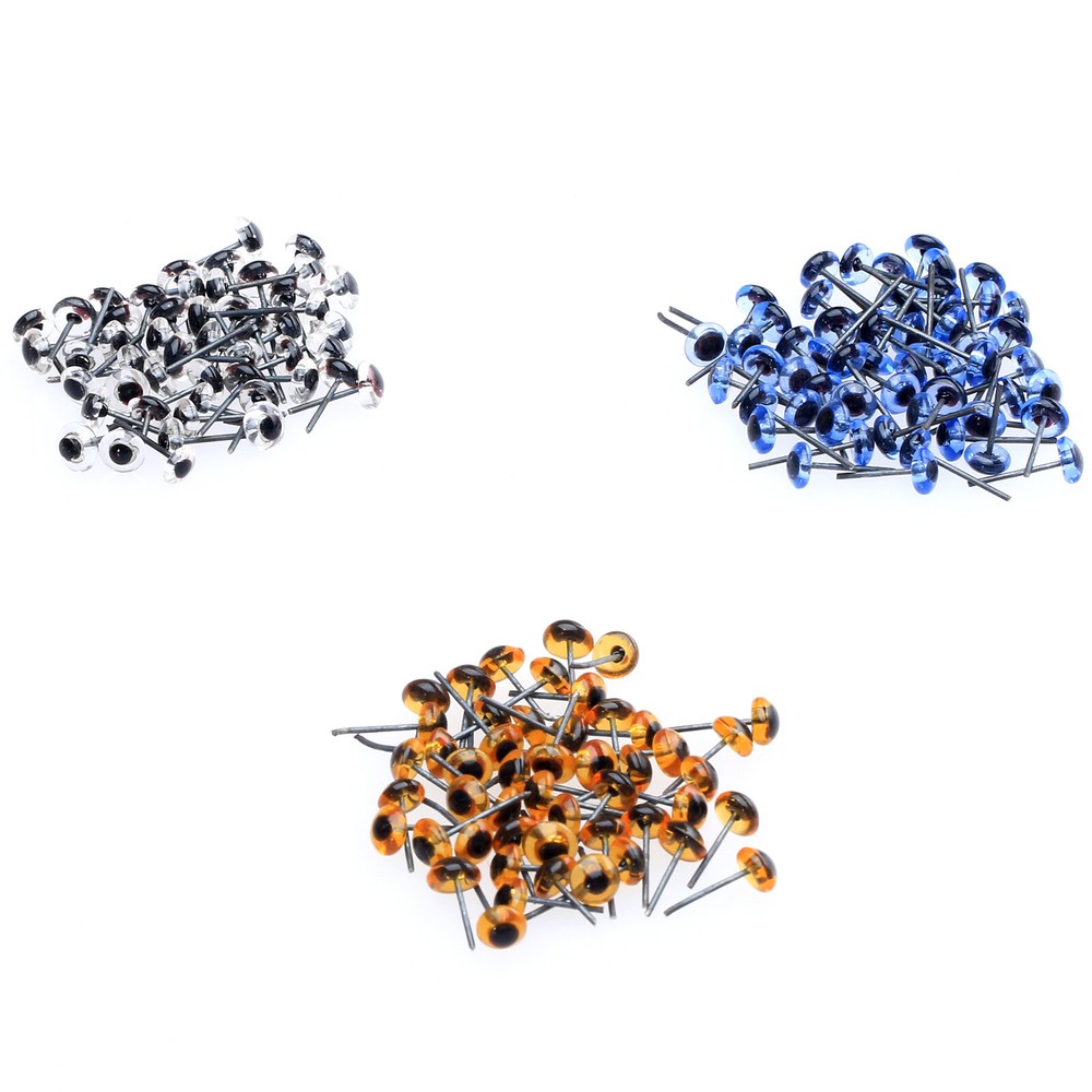 150 Clear Glass Eyes for Teddy Bears Dolls Cats Animal Crafts Blue Brown