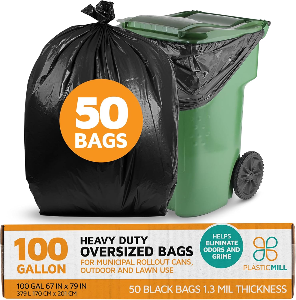 Heavy Duty Black Plastic Trash Bags for Large Rollin Garbage Disposal