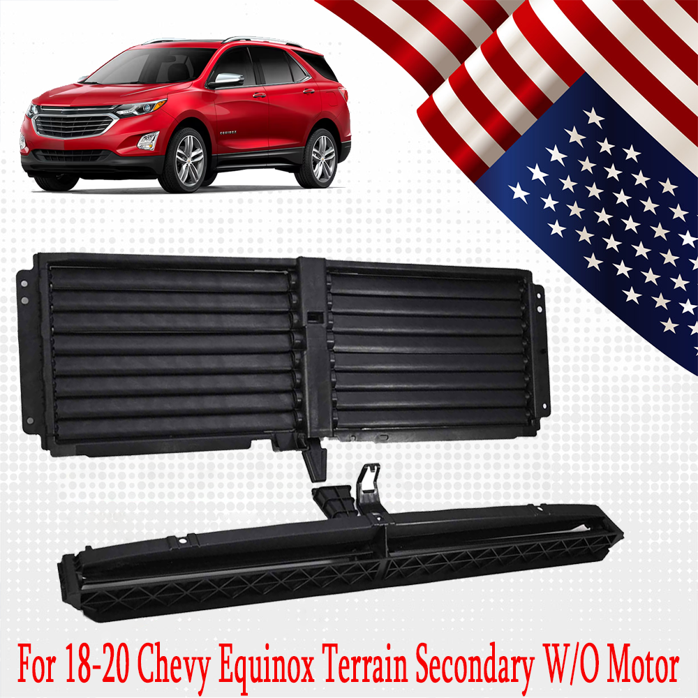 2xUpper+Lower Grille Shutter For 18-20 Chevy Equinox Terrain Secondary W/O Motor