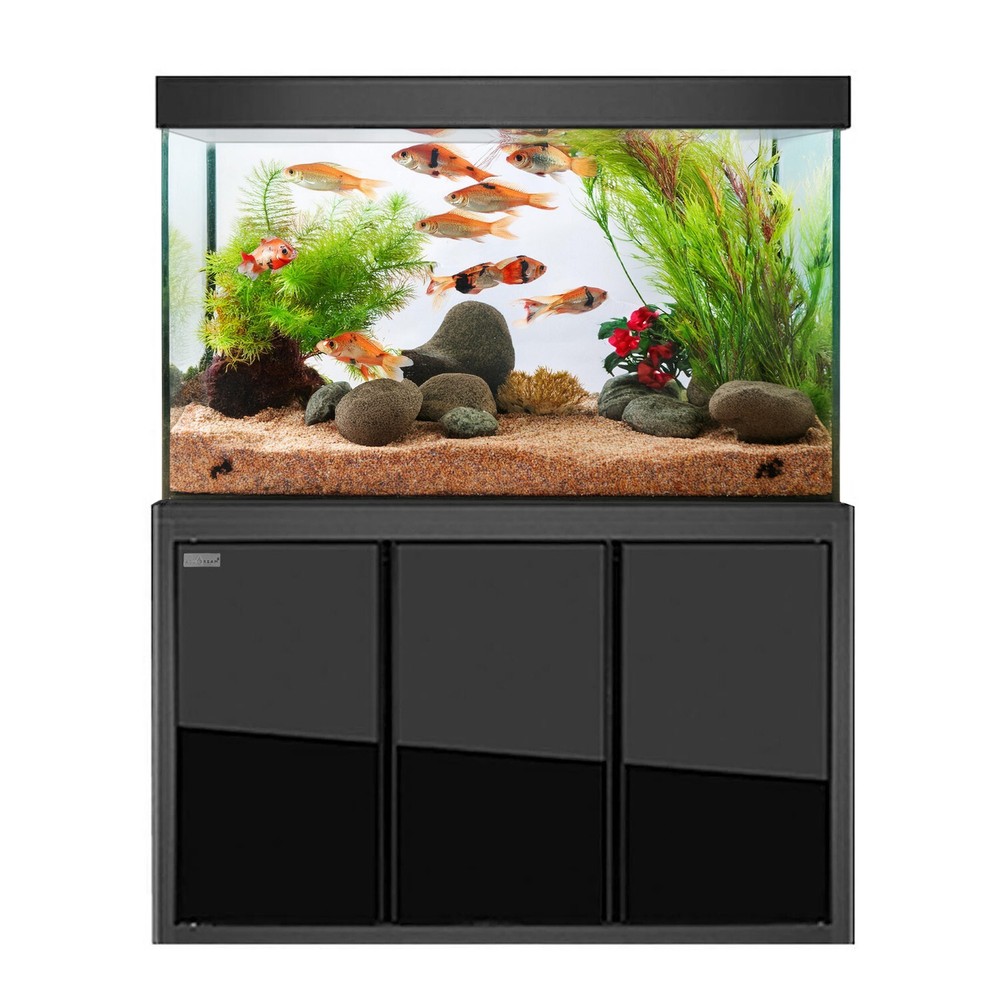 145-Gallon Black Tempered Glass Aquarium Tank