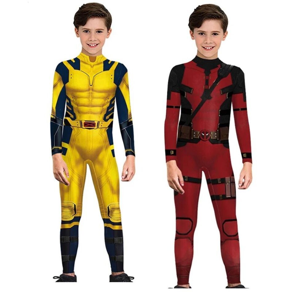Deadpool Kids Cosplay Costume Superhero Bodysuit Deadpool & Wolverine Jumpsuit