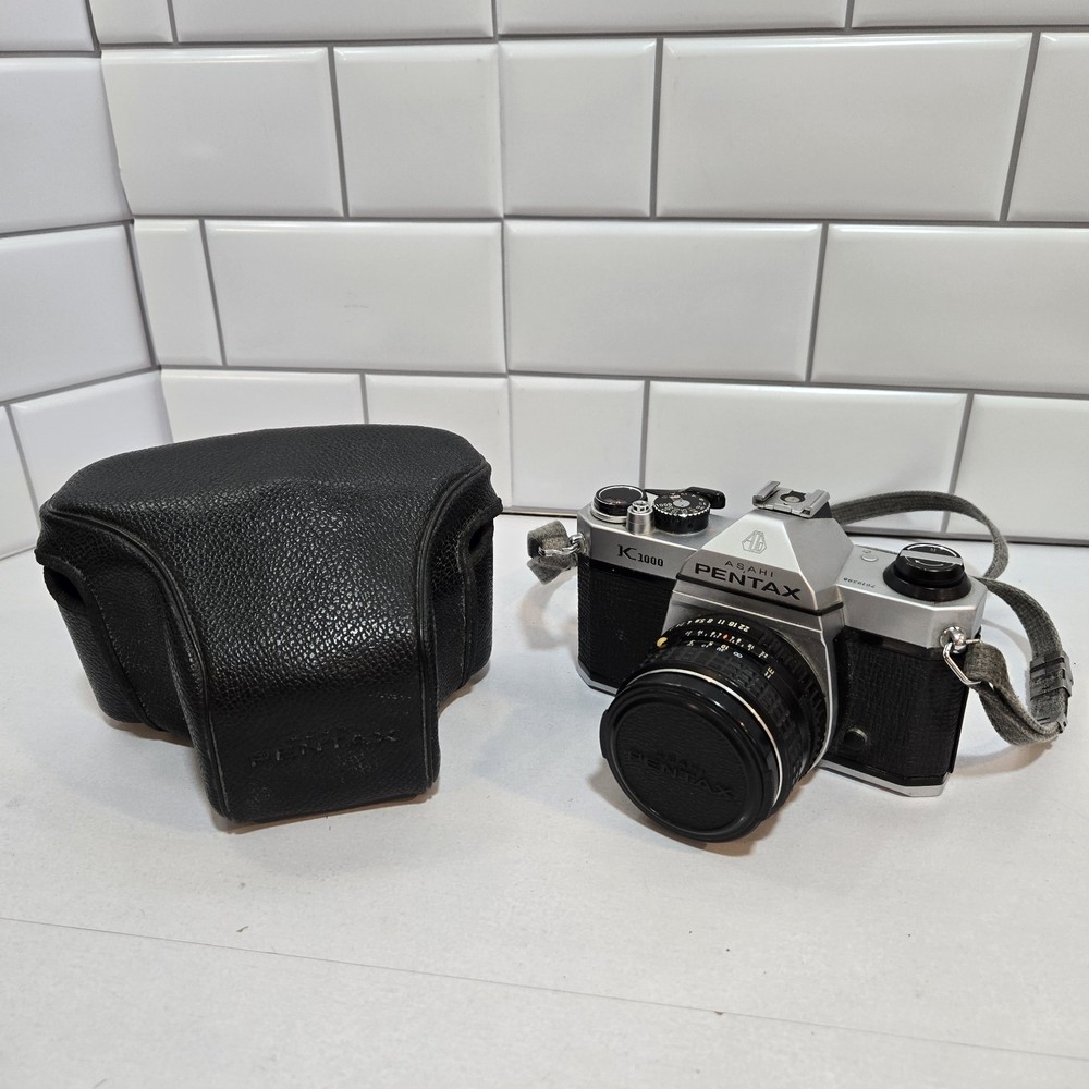 PENTAX K1000 35mm SLR Film Camera with SMC-M 50mm f/1.7 lens Works READ
