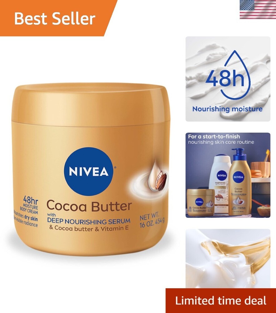 Multi-Use Cocoa Butter Body Cream with Vitamin E - 16 oz for All Dry Skin