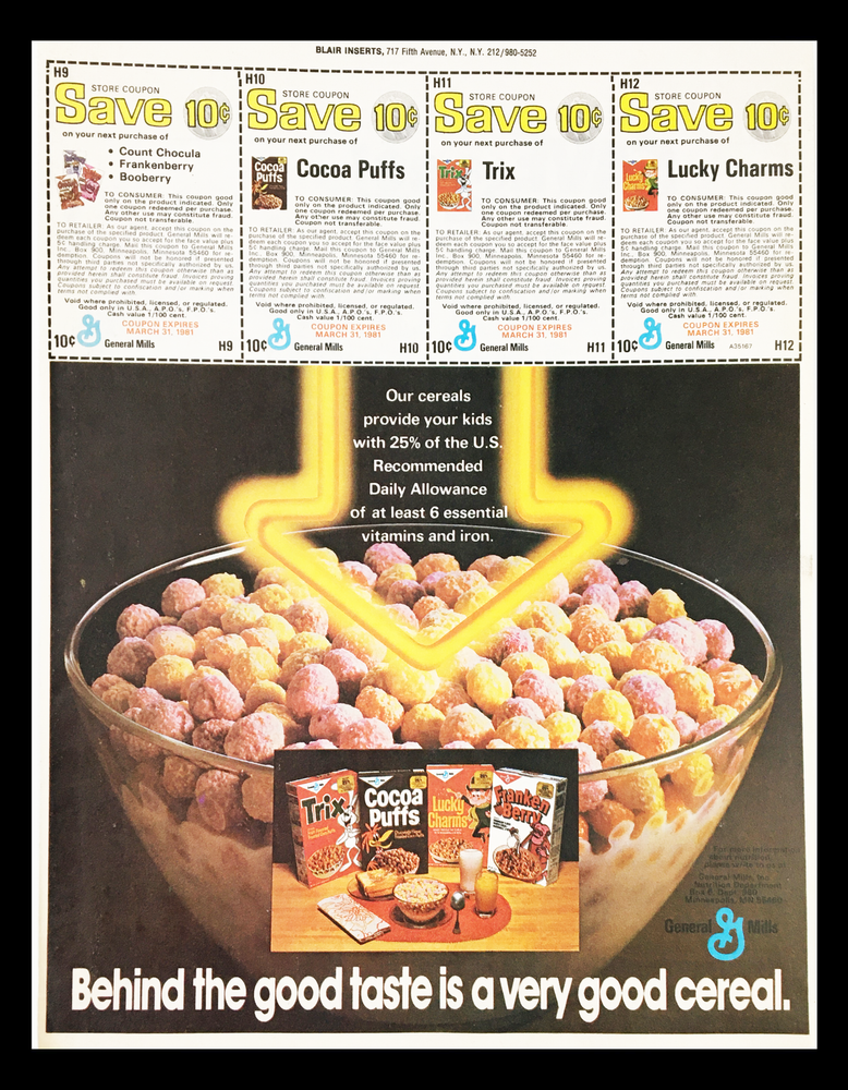 1981 General Mills Cocoa Puffs Cereals Circular Coupon Advertisement-image