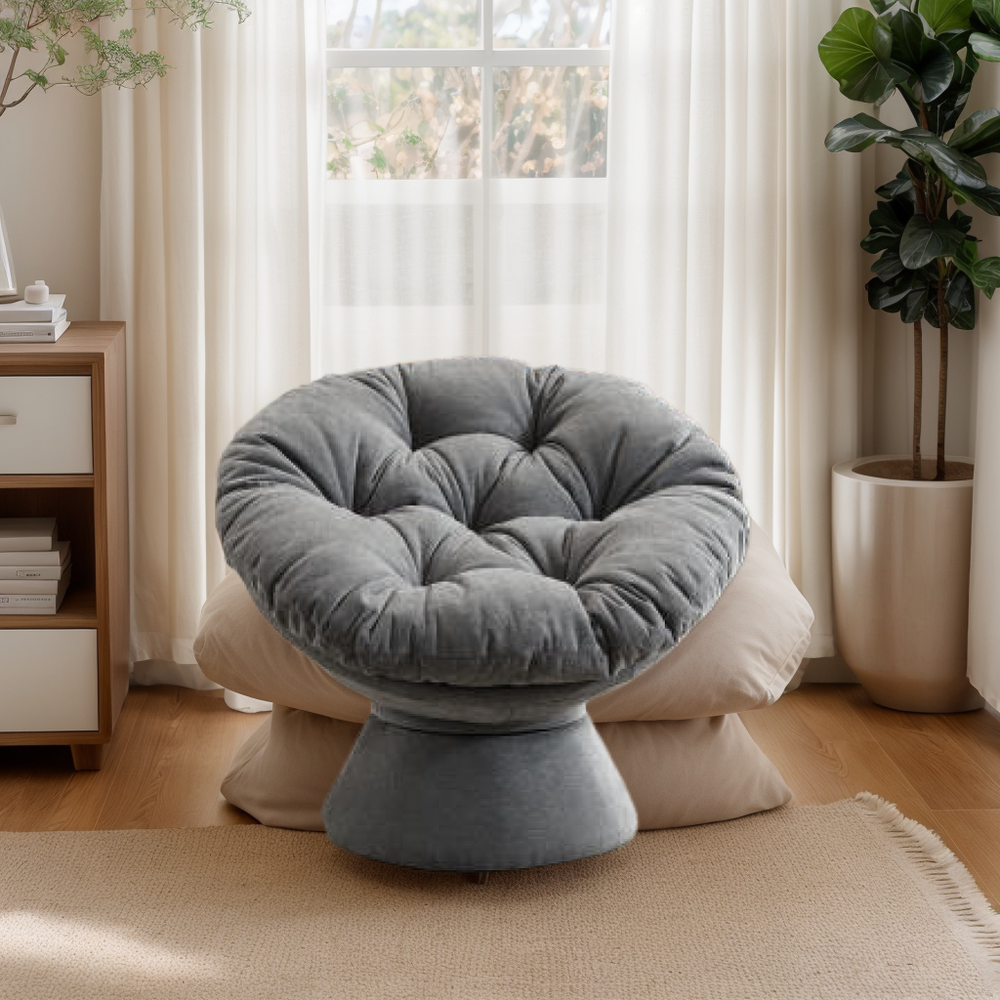 Oversized 360 Swivel Barrel Accent Chair for Living Room Comfort