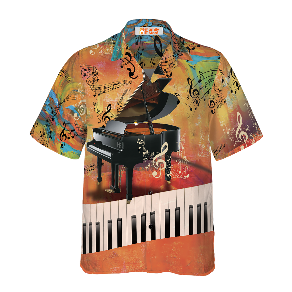 Let the Piano Guide Hawaiian Shirt for Men US Size Summer Style