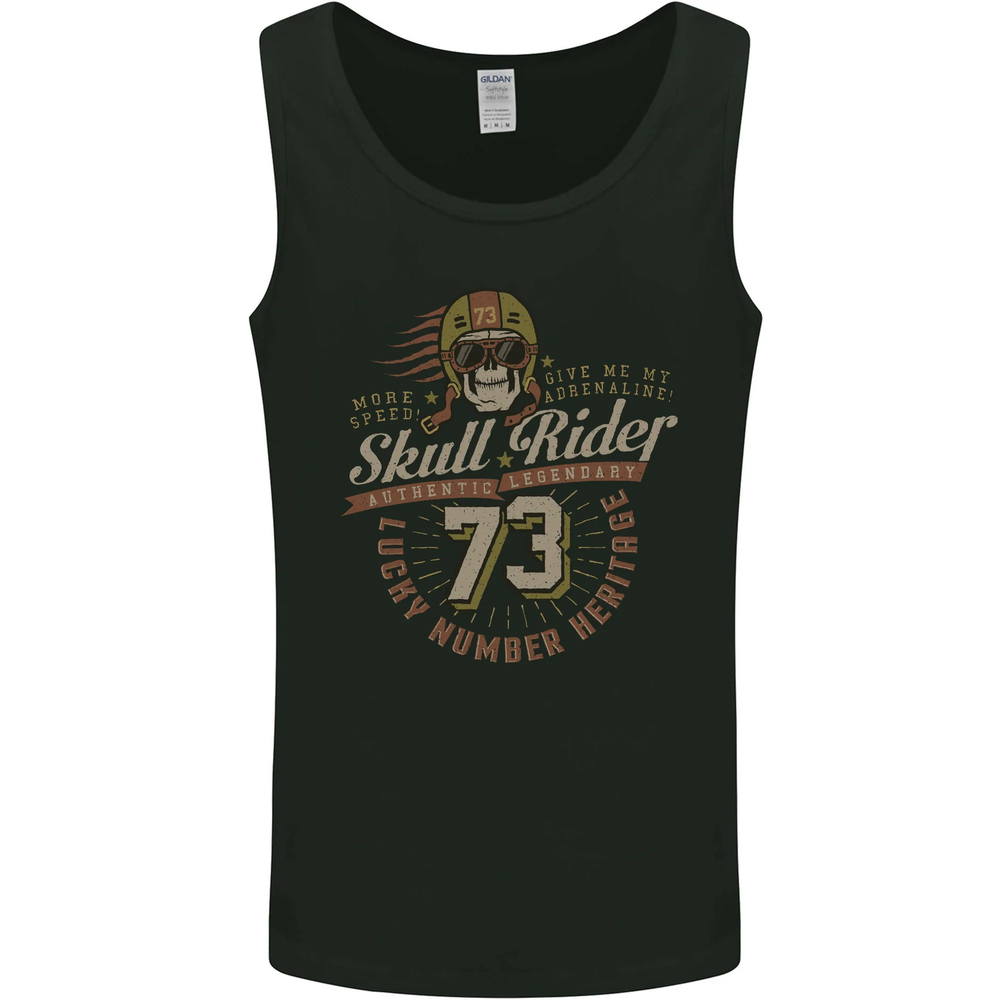Skull Rider Motorcycle Biker Motorbike Mens Vest Tank Top