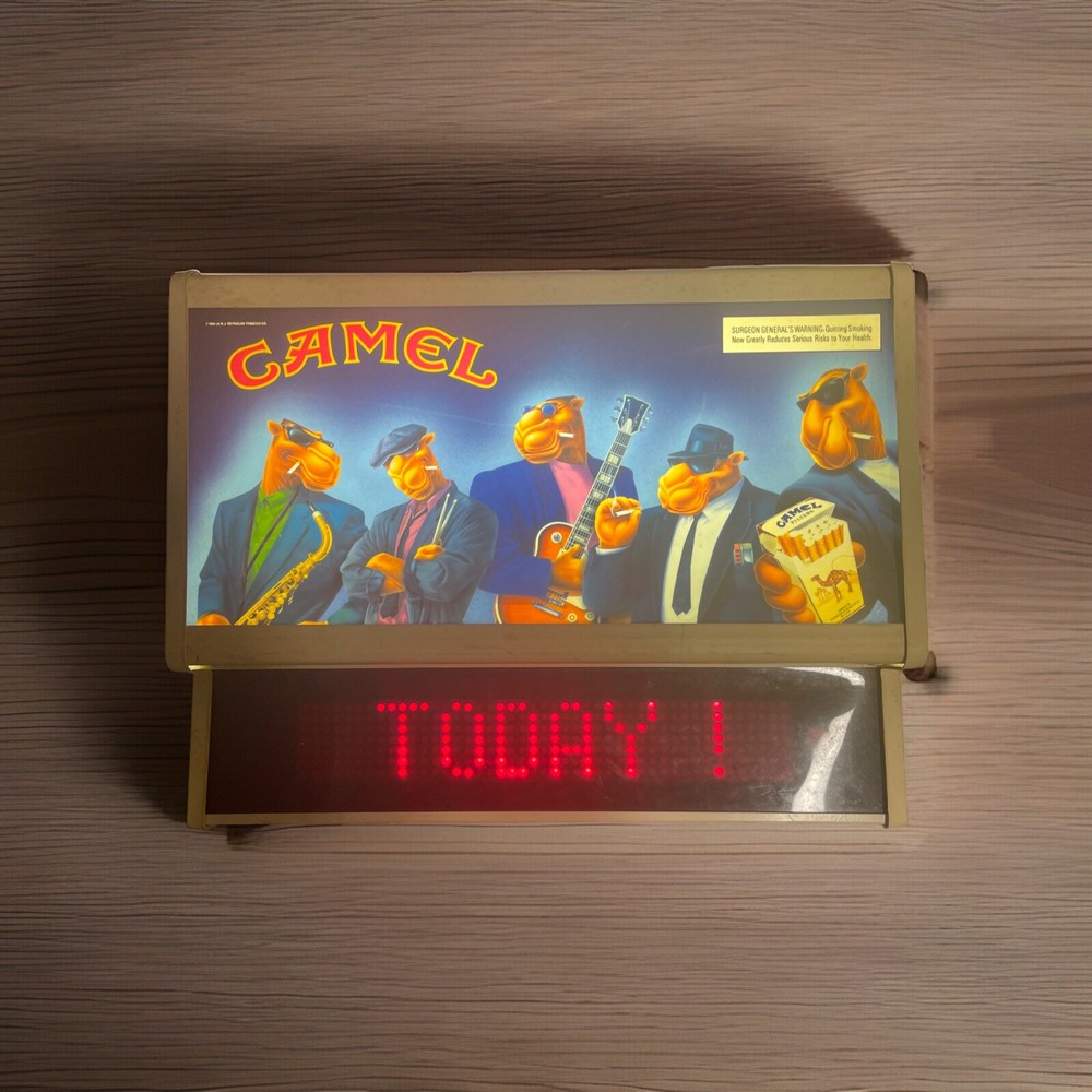 old lighted camel cigarette sign vintage