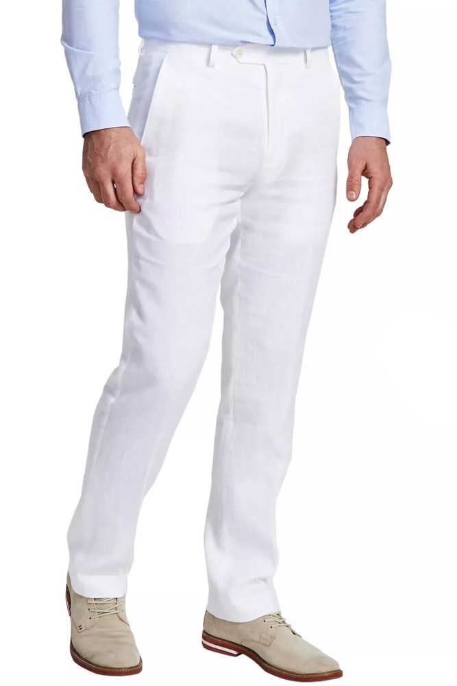 Lauren Ralph Lauren Classic Fit Ultra Flex White Linen Pants 33x32