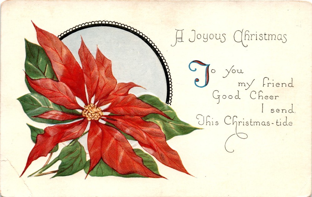 Joyous Christmas, Good Cheer, MADE IN U.S.A. Postcard