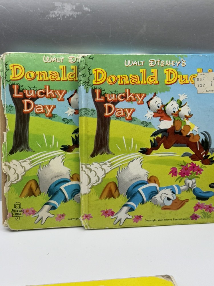 Vintage 1951 Whitman Tell A Tale Book Donald Duck's Lucky Day Disney
