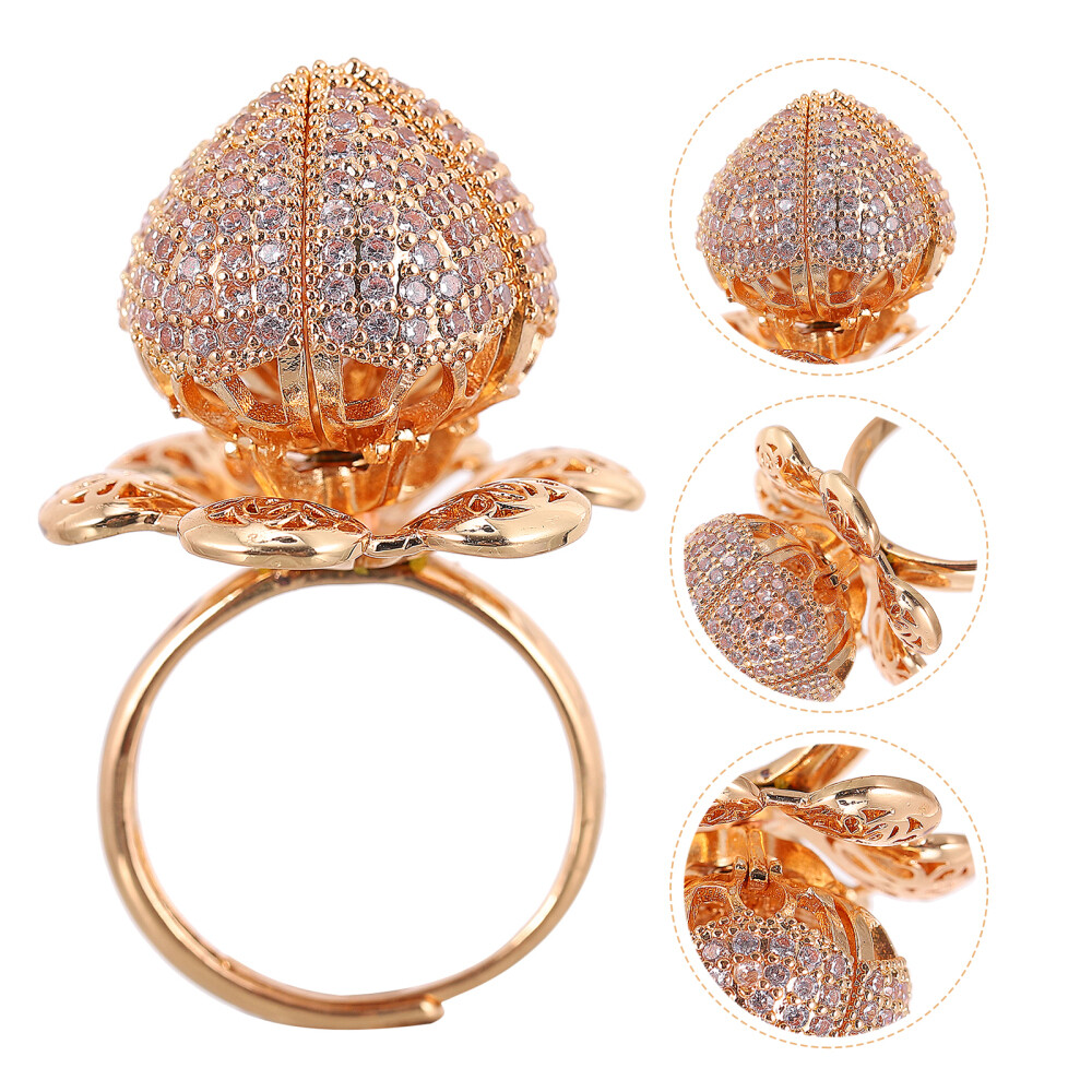 Valentines Day Gift Open Rings Bridal Women Jewelry Rings Engagement Bridal Set-image