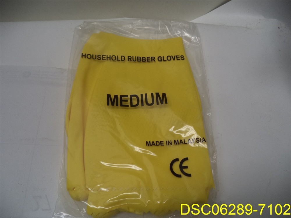 66 Pairs Western Family Latex Long Cuff Gloves Size 8 Medium Yellow