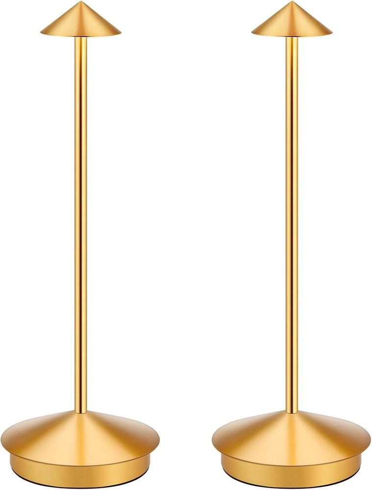 2Pack Cordless LED Table Lamp Dimmable 3 Color Modes Aluminum for Home & Outdoor