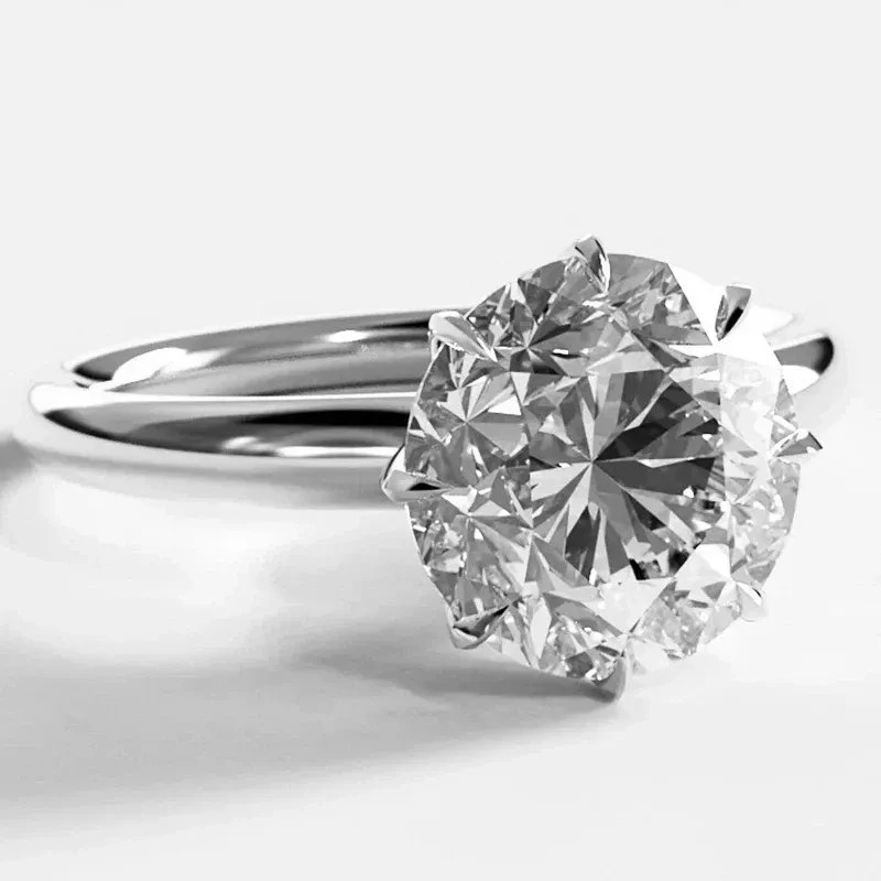 4.60 Ct Round Cut White Diamond Solitaire Engagement Ring 14k White Gold Plated