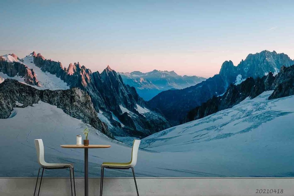 3D Snow-capped Mountains Landscape Wall Murals Wallpaper Murals Wall Sticker 2