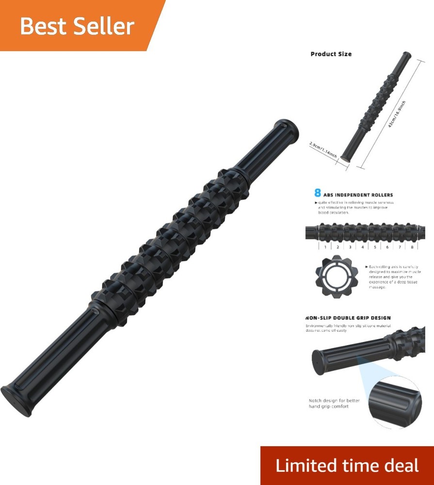 Black Muscle Roller Stick - Alleviate Soreness & Enhance Recovery