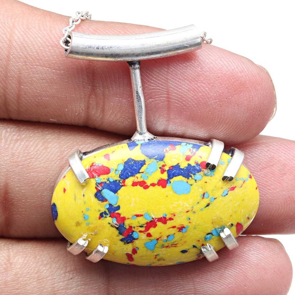 Mosaic Jasper Gemstone Handmade Necklace for Mother's Day 20 Inch