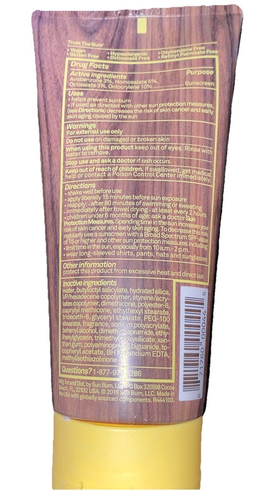 Sun Bum SPF 30 Moisturizing Sunscreen Lotion 6 Fl Oz Broad Spectrum