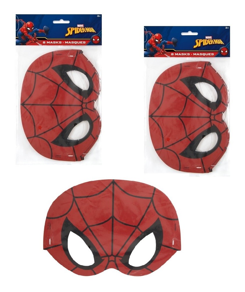 Spiderman Birthday Halloween Party Supplies Paper Party Masks - 16 Count