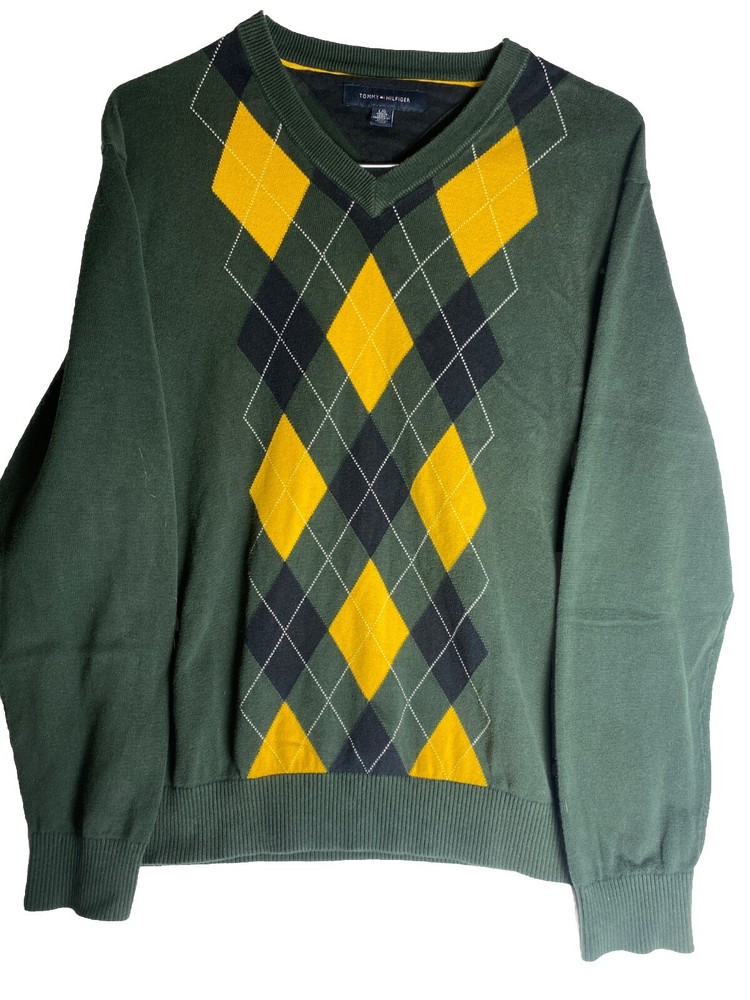 Tommy Hilfiger Mens Large Preppy Long Sleeve Cardigan Sweater Pullover