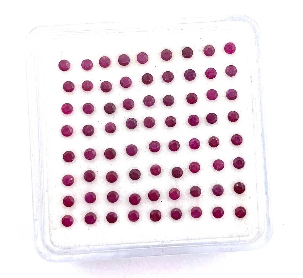 1.80mm Natural Ruby Round Cut Loose Lot 100 Pcs Burma Certified Faceted Gemstone