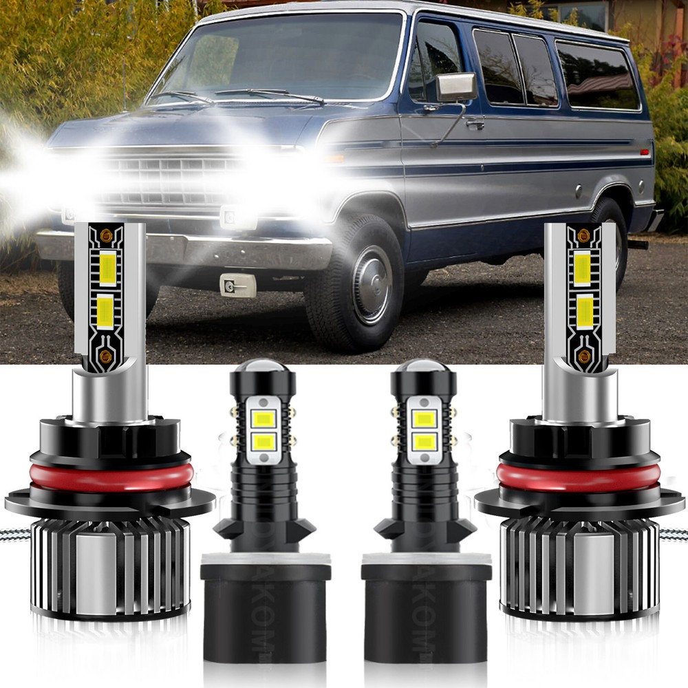 Ford Econoline 2005-2006 LED Headlight & Fog Light Bulbs Kit 6500K