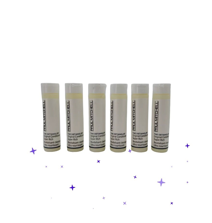 Lot of 6 Paul Mitchell ~ The Detangler Super Rich Conditioner Travel Size 0.75oz