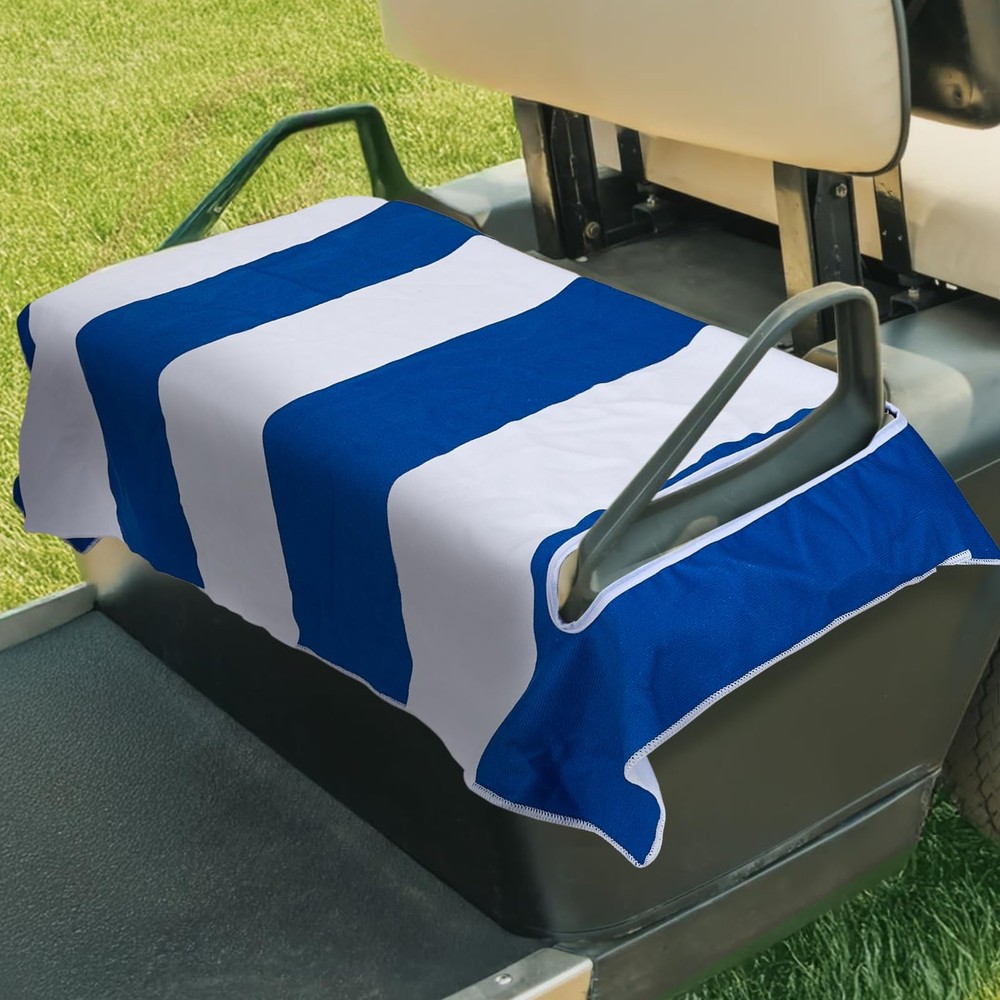 Navy Blue Golf Cart Seat Covers Breathable Towel Blanket for 2 Seats