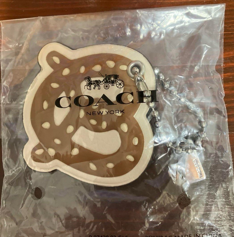 Coach NY Leather Pretzel Ball Chain Charm NWOT New Without Tags
