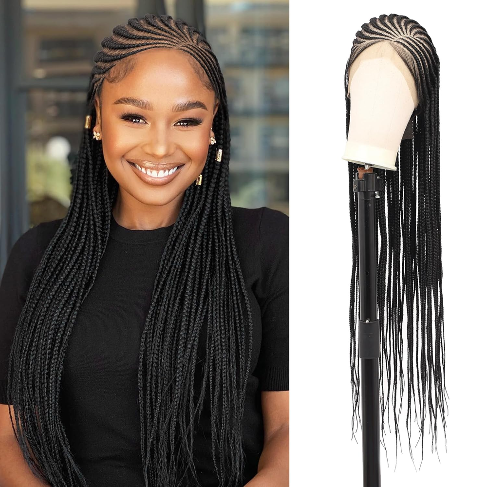 36 Inch Cornrow Braided Wigs Box Braid Wig 13X8 HD Lace Front Braided Wig for Wo