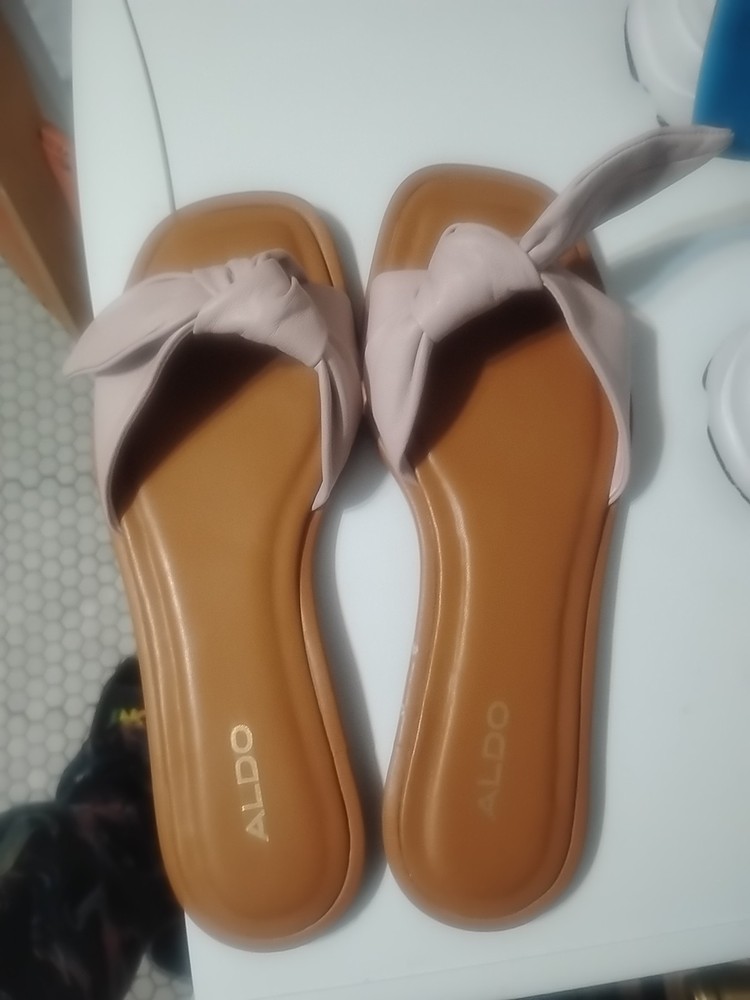 Aldo Tan With Pink Bow Slip On