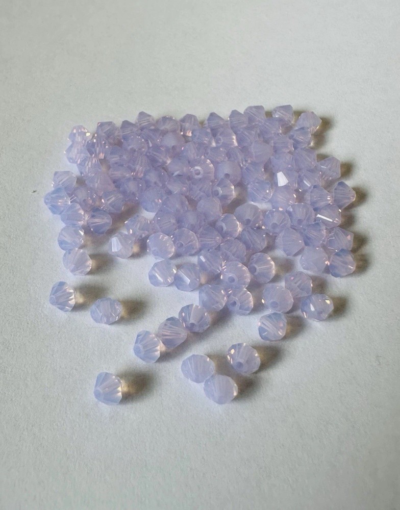 100 Swarovski Crystal 4mm Violet Opal Bicone 5301 Beads