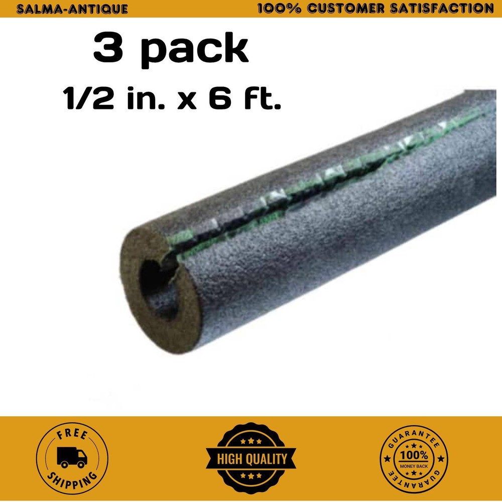 Everbilt 1/2 in. x 6 ft. Foam Self-Seal Pipe Insulation , 3 Pack.