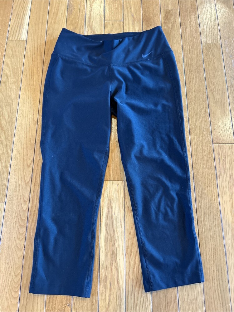 Nike DriFit Cropped Capri Workout Leggings Yoga Sport Athletic Black Size XS