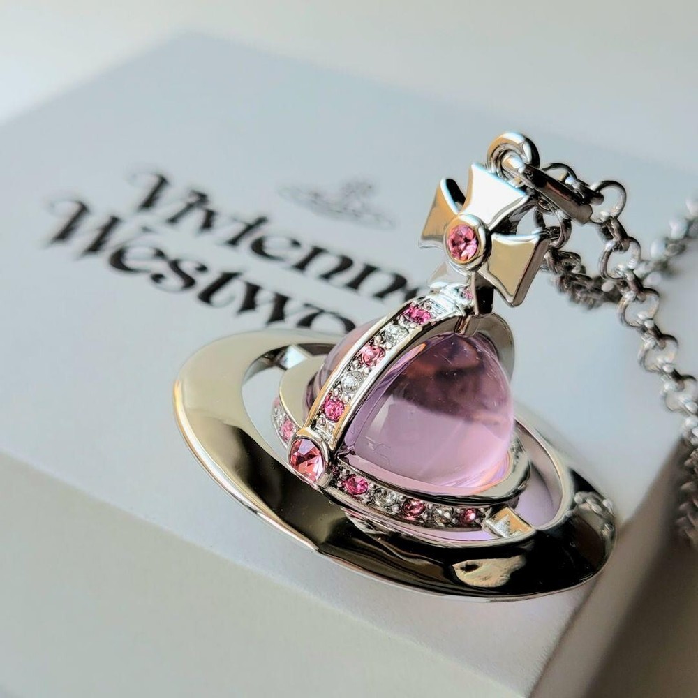 Vivienne Westwood Pink Mint Small Orb Necklace