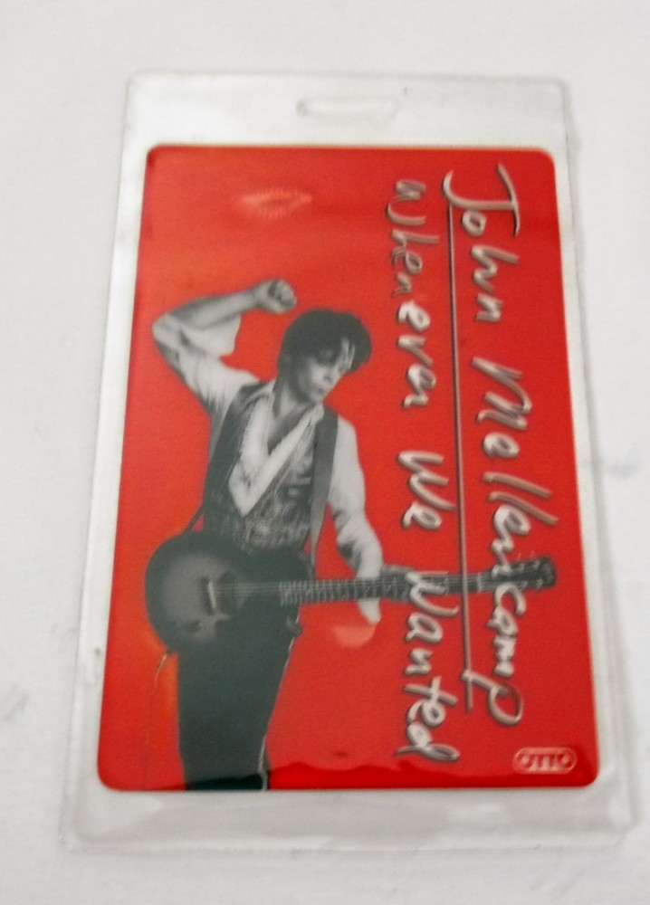 John Mellencamp 1992 Red Whenever Tour Laminate Backstage Pass D4