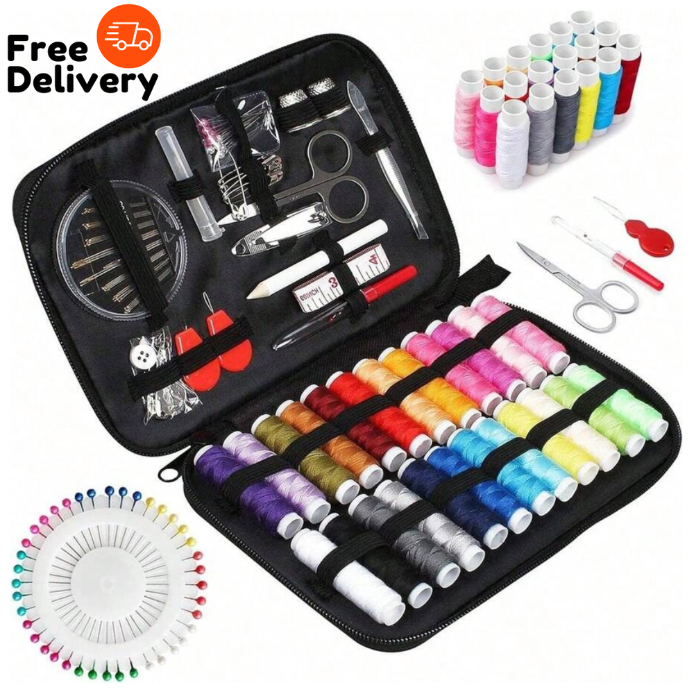 Compact Travel Sewing Kit, Medium Size, Emergency Repair, Needles & Thread
