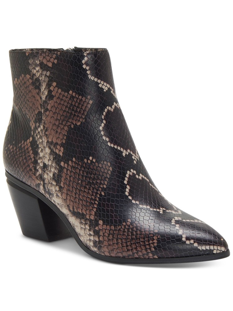 VINCE CAMUTO Womens Black Pointed Toe Stacked Heel Zip-Up Booties 8.5 M