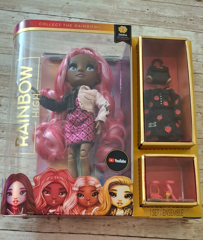 Rainbow High Daria Roselyn -Pink Hair Fashion Doll Set -Collect the Rainbow-