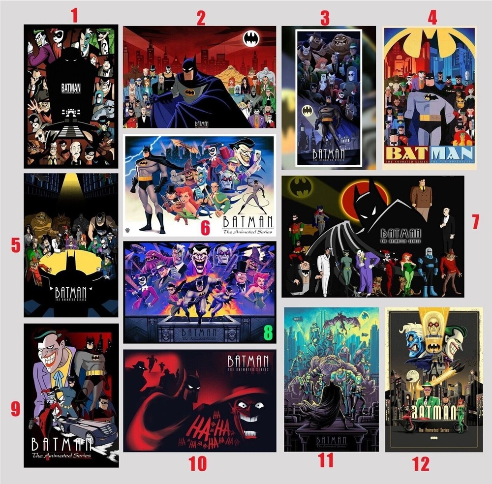 Batman The Animated Series Classic Villains And Gotham City Art Poster Collectio