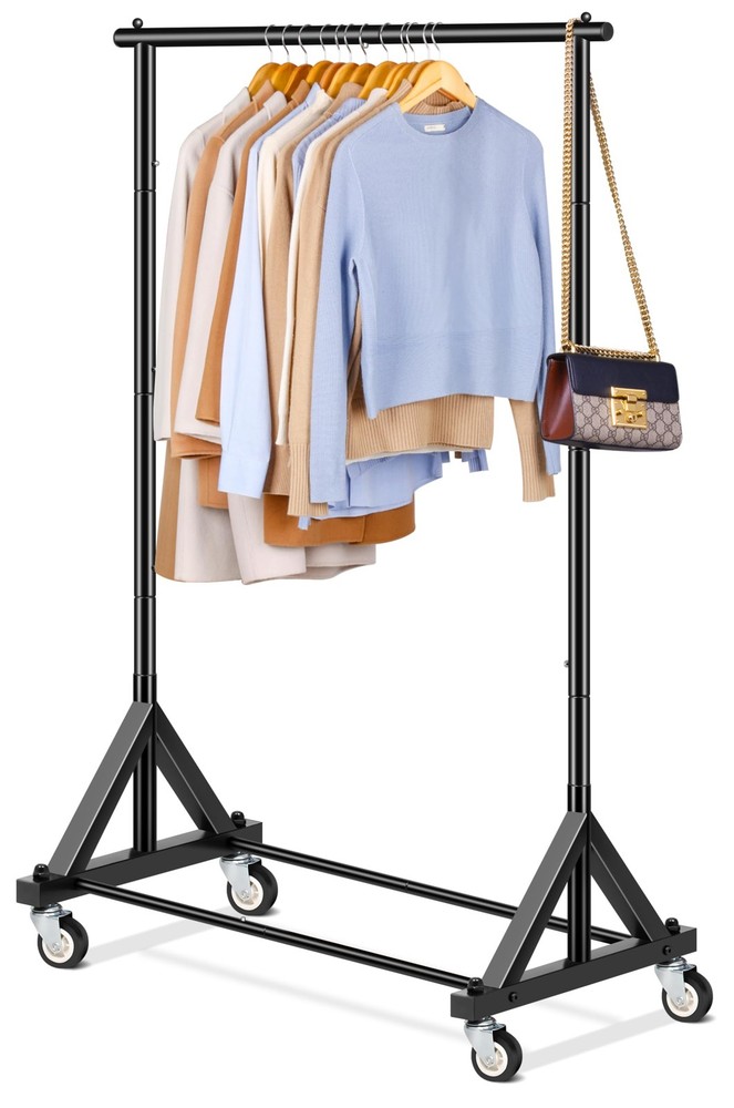 Heavy Duty Clothes Rack Rolling Clothing Racks for Hanging Metal Garment Racking