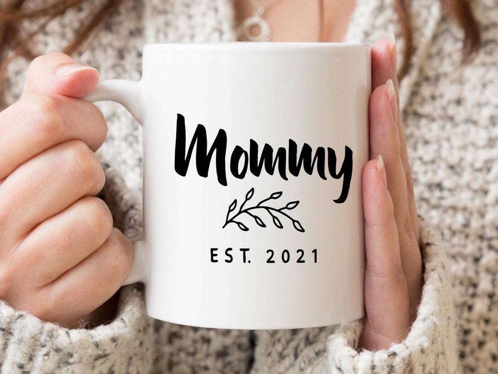 Mommy Est 2021 Coffee Mug Pregnancy Announcement Coffee Mug Custom Gift To