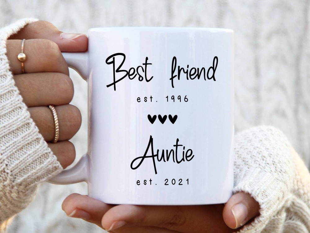 Auntie Est 2021 Coffee Mug Pregnancy Announcement Coffee Mug Custom Gift To